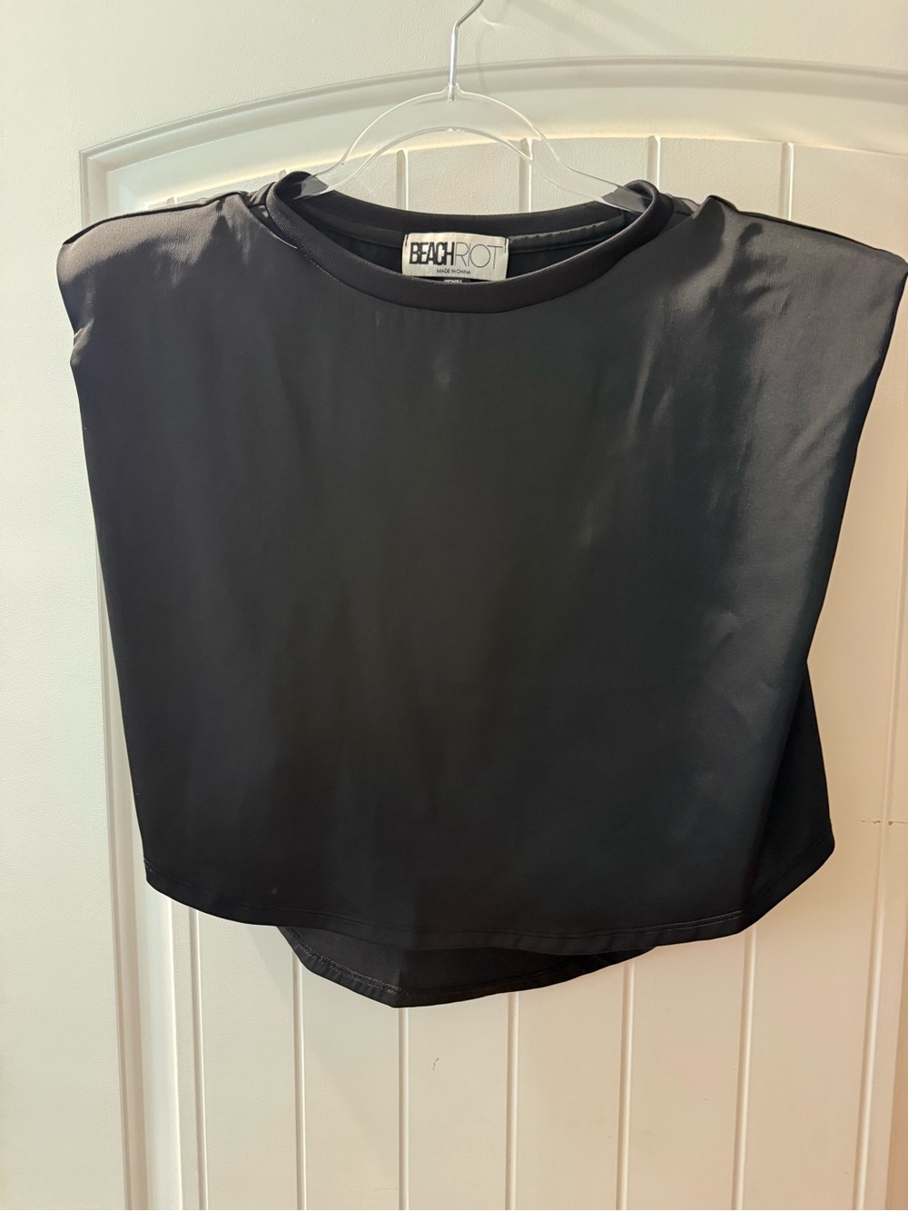 Beach Riot Black Padded-Shoulder Tank Top